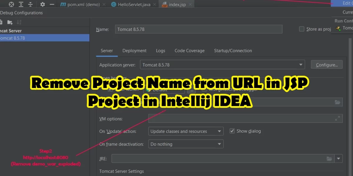 Remove Project Name from URL in JSP Project